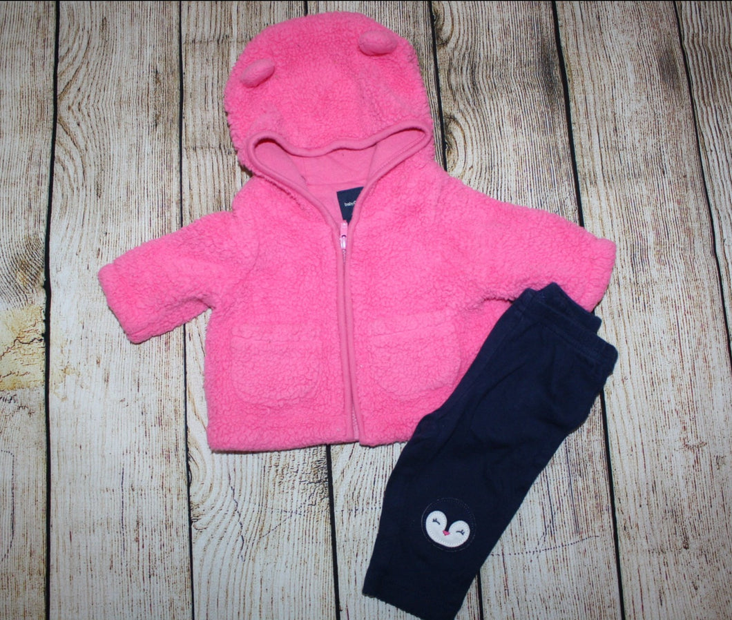 Baby Gap up to 7lbs Fleece hoody, 0-3m Carters Pants