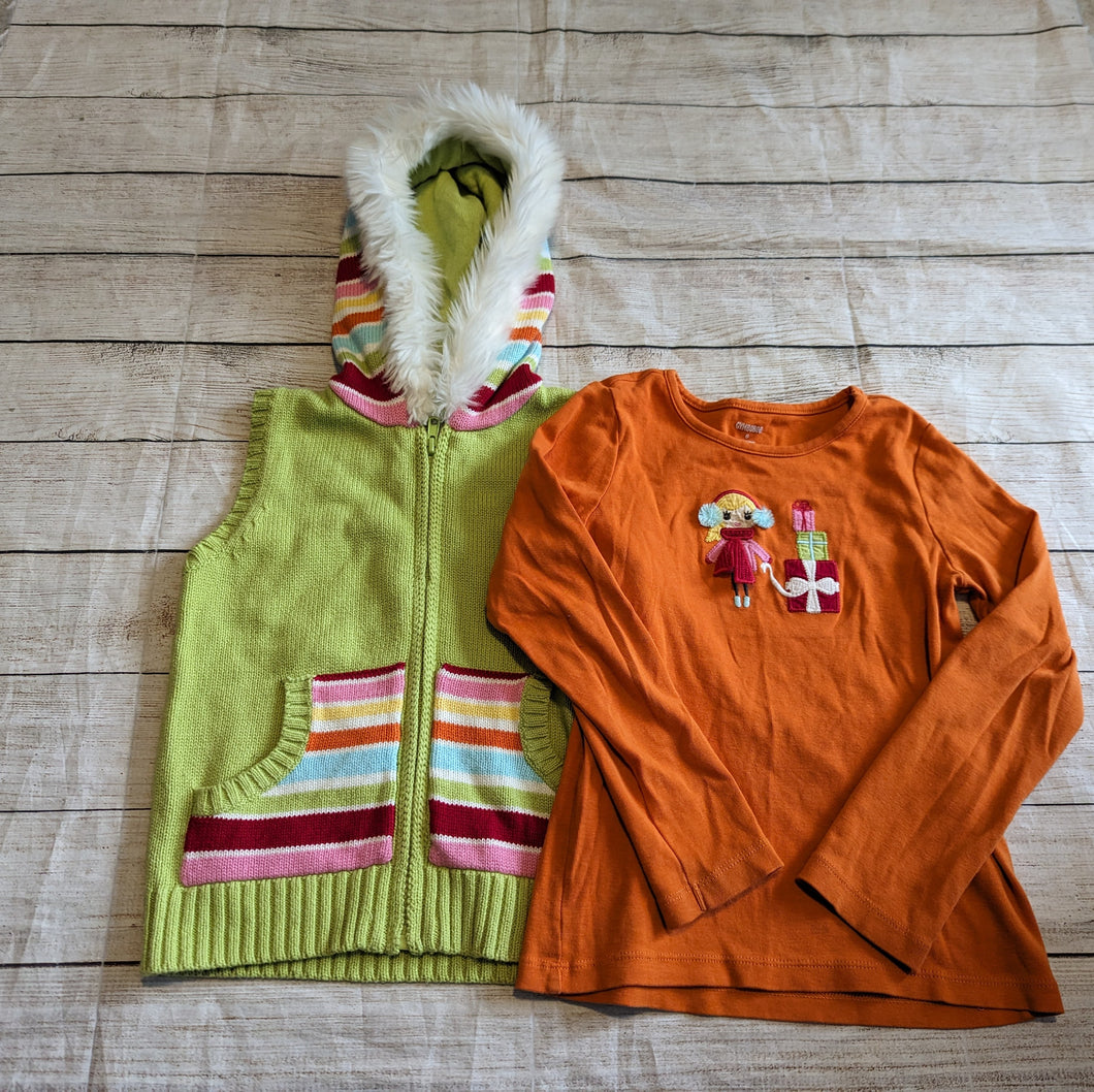 Gymboree 5/6 Vest & LS Shirt